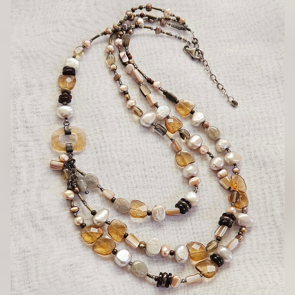 Silpada 925 Multi-Strand Pearl and Bead Necklace